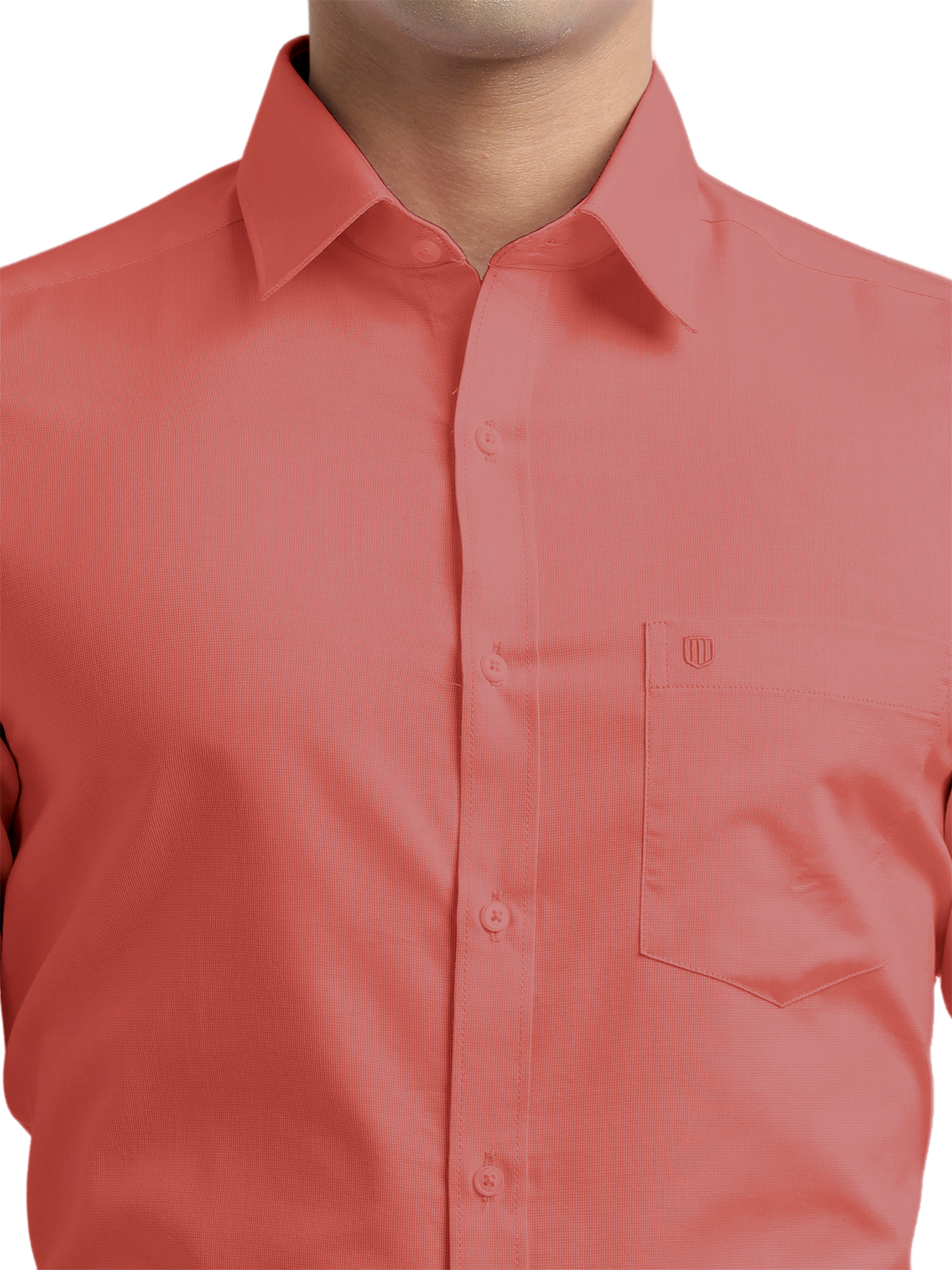 Dark Peach Micro Dobby Solid Shirt