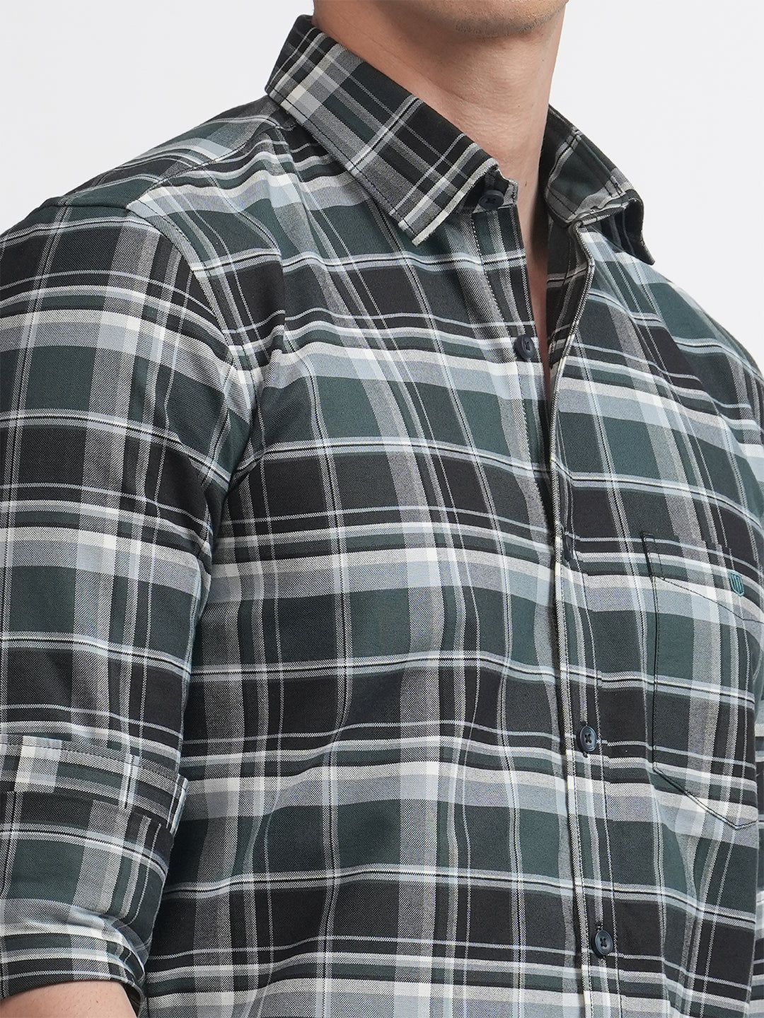 Emerald Green Matt Oxford Checked Shirt