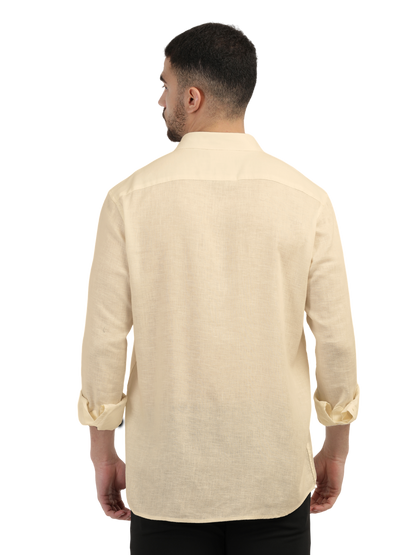 Sand Linen Blend Solid Shirt
