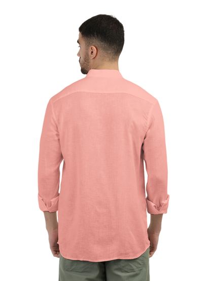 Coral Solid Casual Shirt