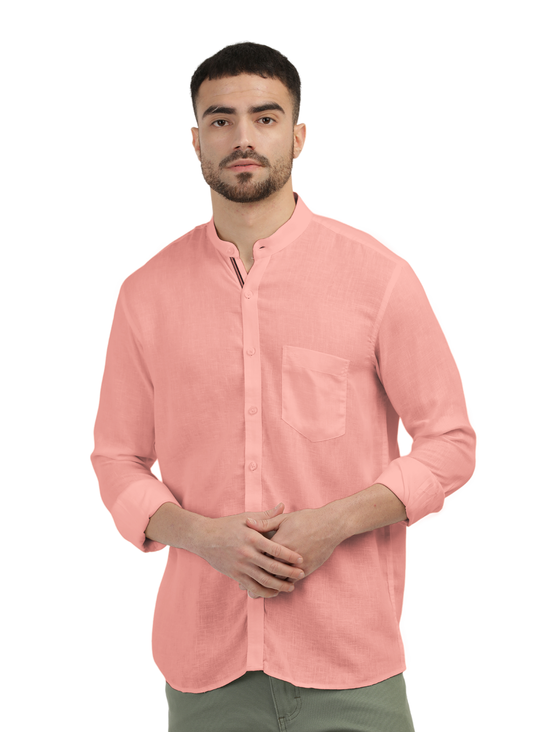 Coral Solid Casual Shirt