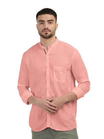 Coral Solid Casual Shirt