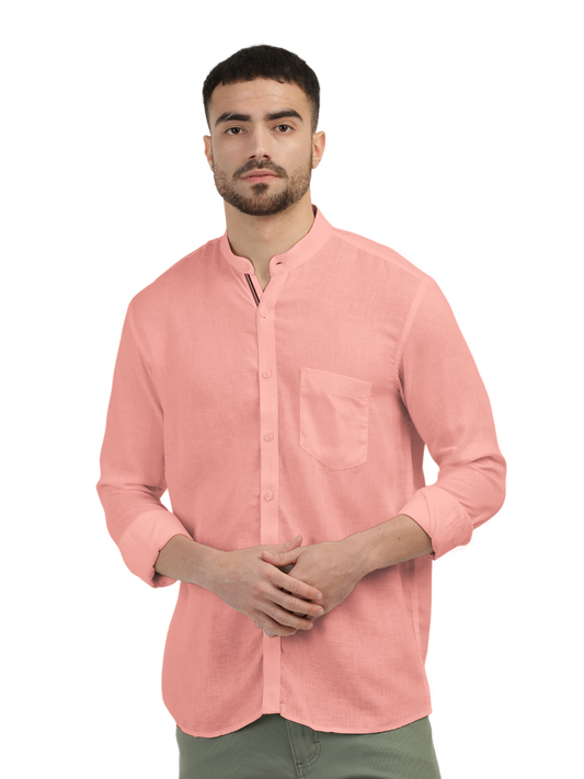 Coral Solid Casual Shirt