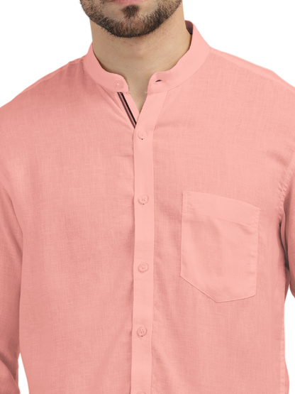 Coral Solid Casual Shirt