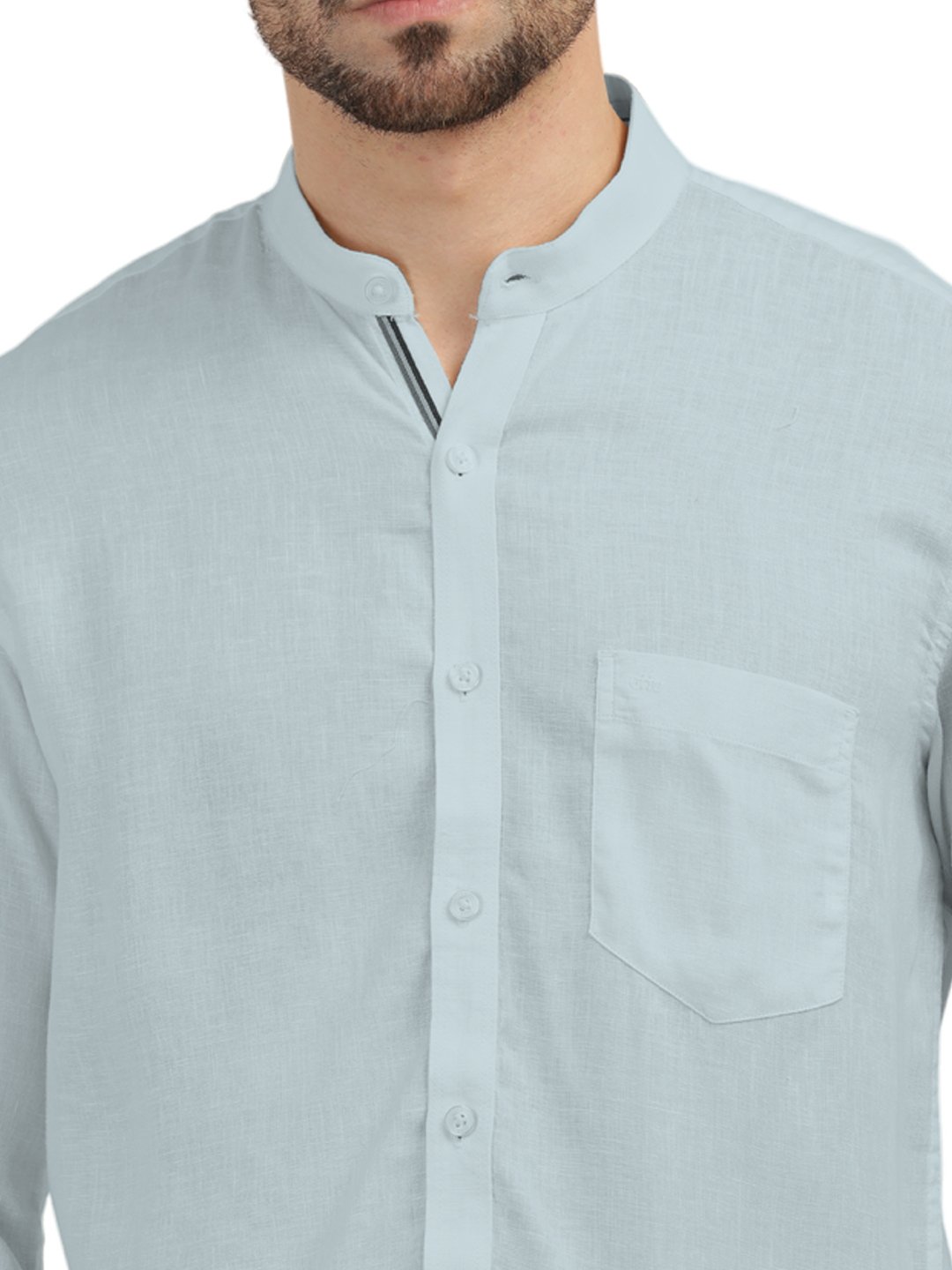 Mist Blue Solid Casual Shirt