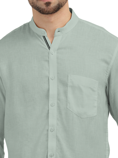Apple Green Solid Casual Shirt