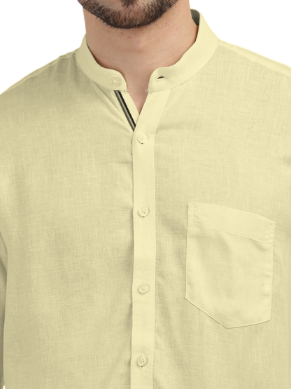 Butter Yellow Solid Casual Shirt