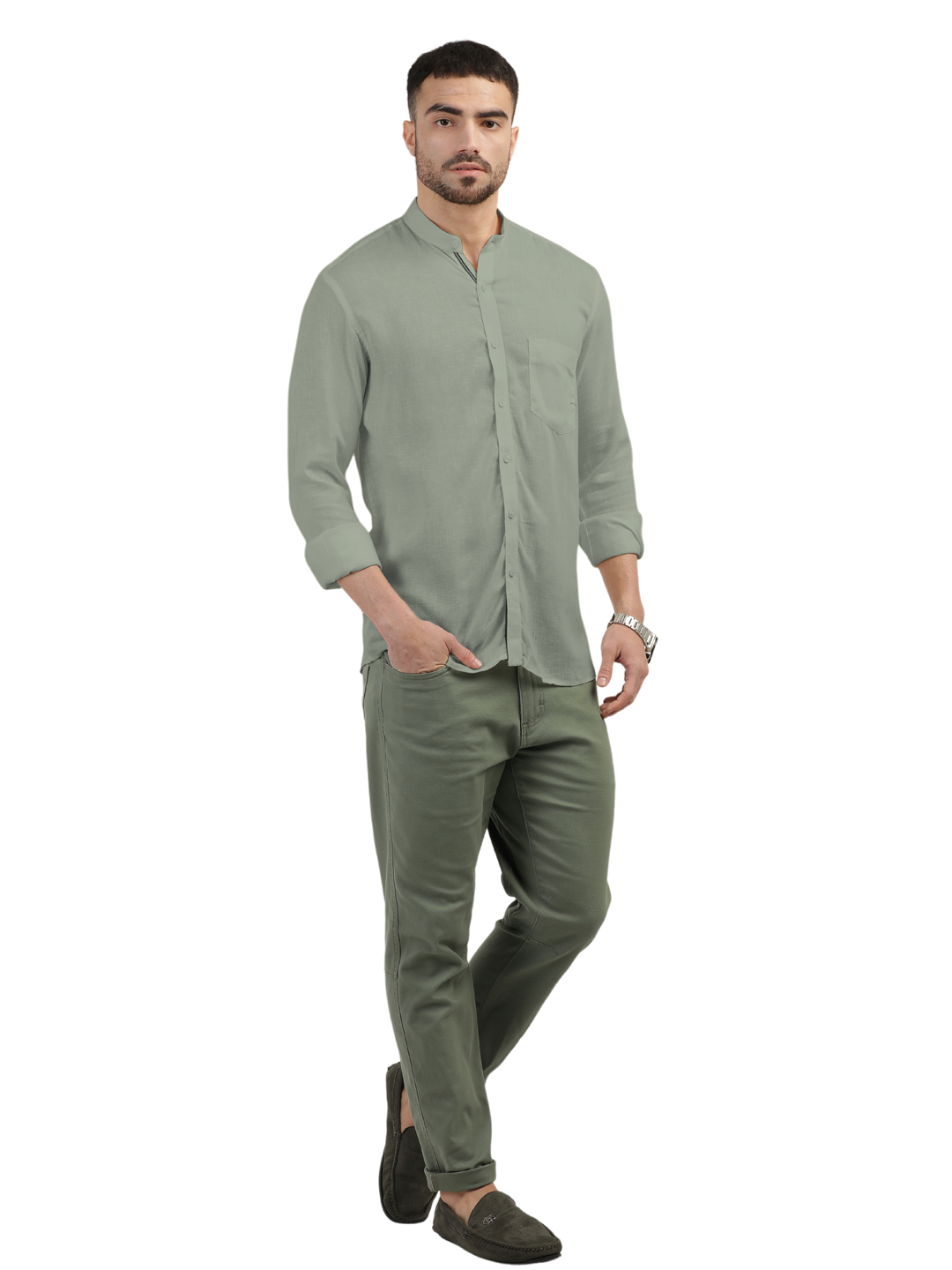 Sage Solid Csaual Shirt