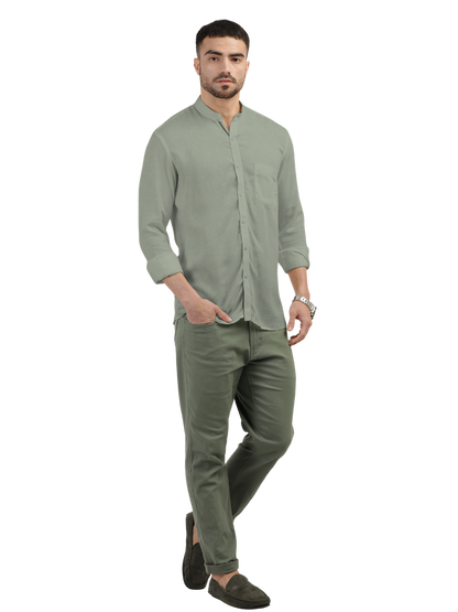 Sage Solid Csaual Shirt