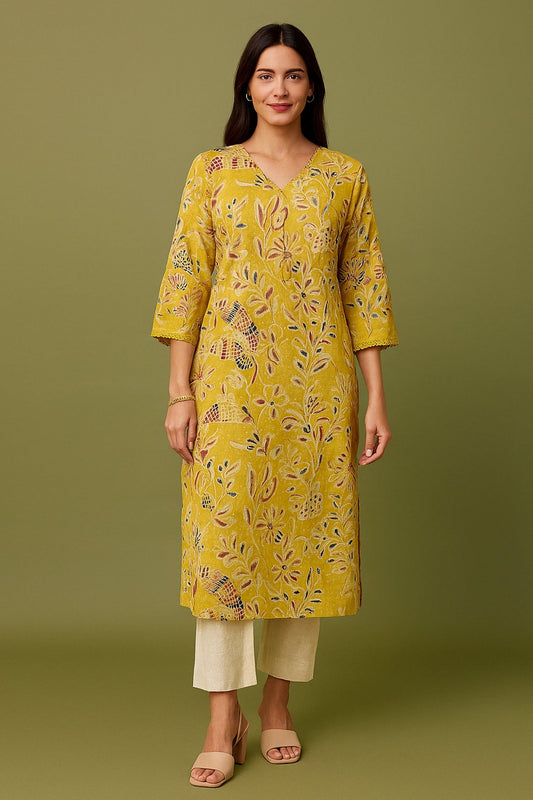 Mustrad Cotton Printed Kurti Set