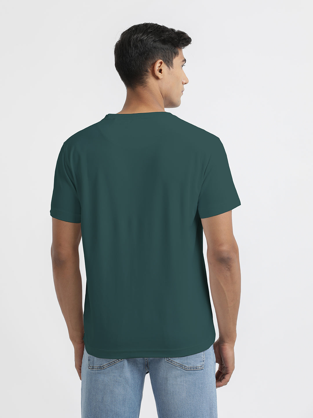 Peacock Green Crew Neck T Shirt