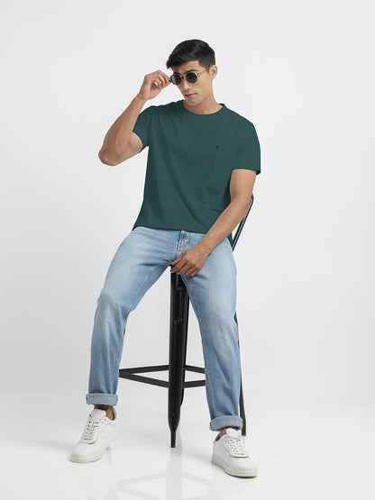 Peacock Green Crew Neck T Shirt