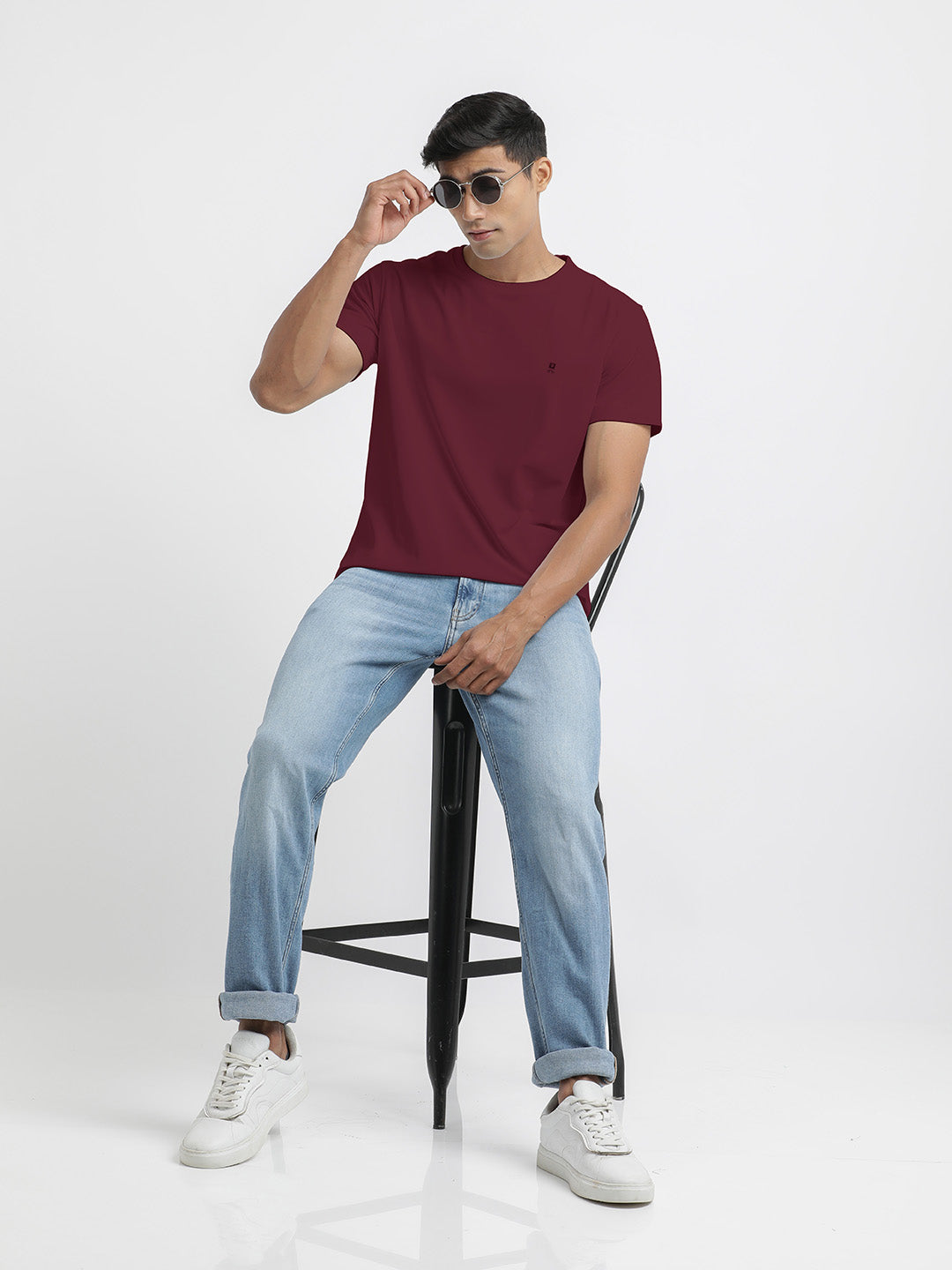 Maroon Crew Neck T Shirt