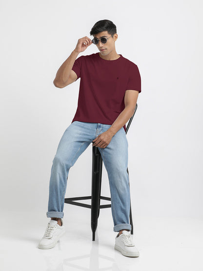 Maroon Crew Neck T Shirt