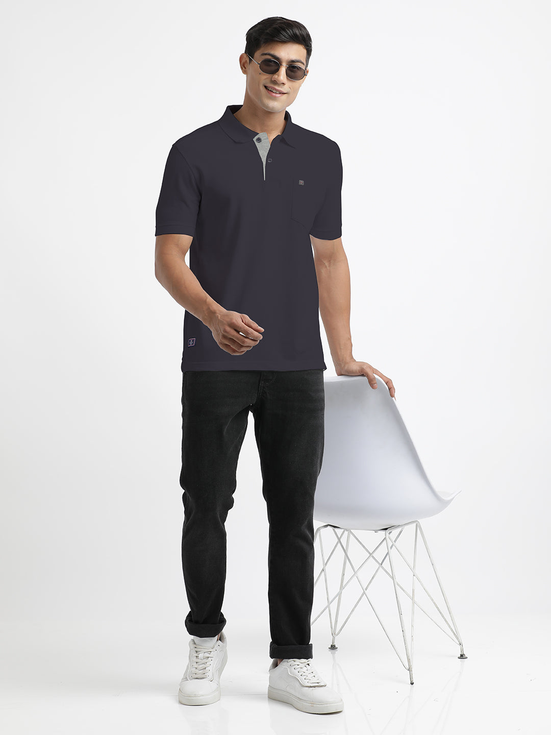 Dark Anthra Polo Collar T Shirt