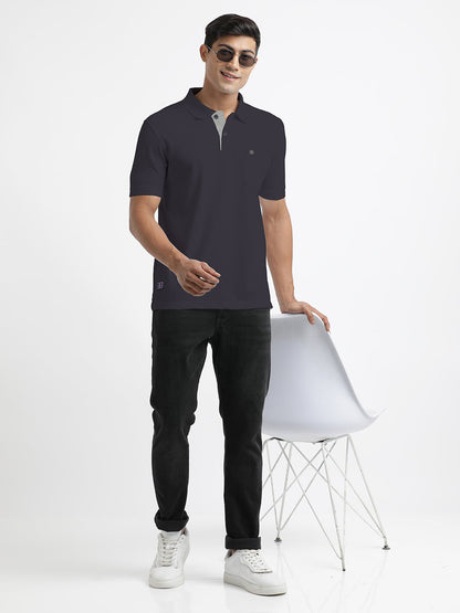 Dark Anthra Polo Collar T Shirt