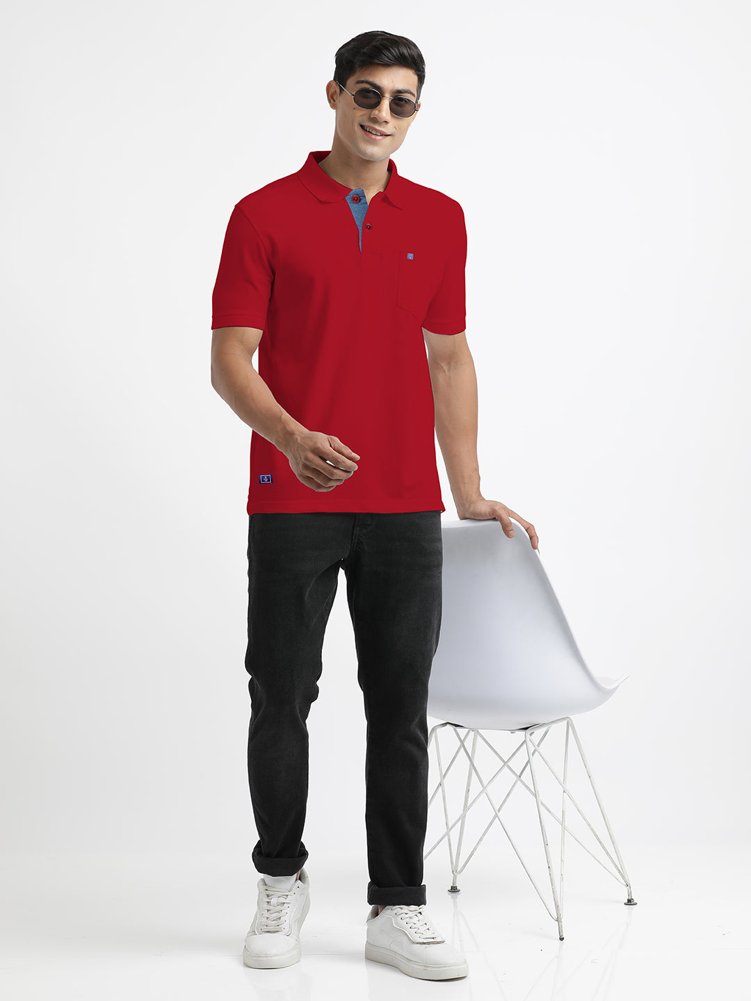 New Red Polo Collar T Shirt