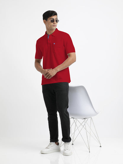 New Red Polo Collar T Shirt