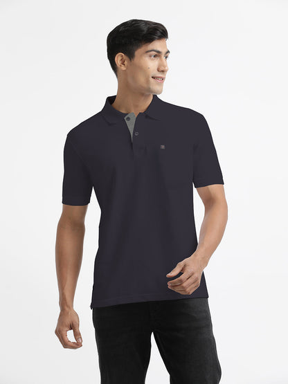 Charcoal Plain Polo Casual T Shirt