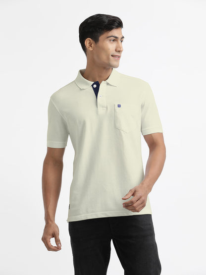 Oatmeal Melange Polo T Shirt