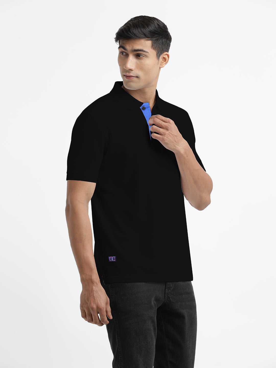 Black Plain Polo T Shirt