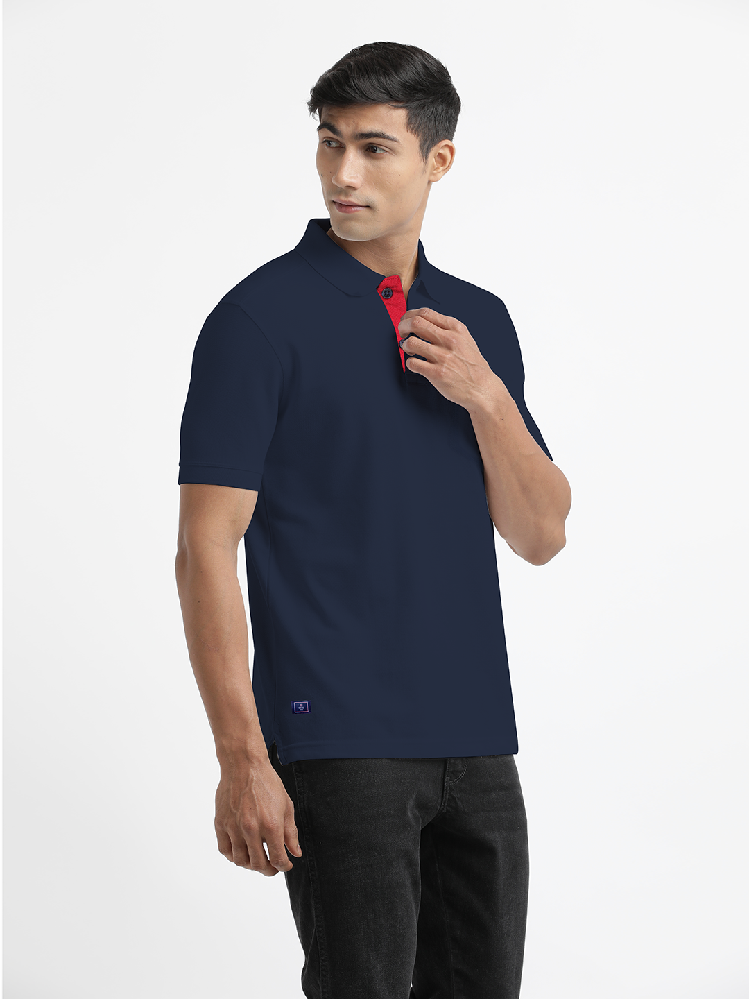 Navy Plain Polo Casual T Shirt