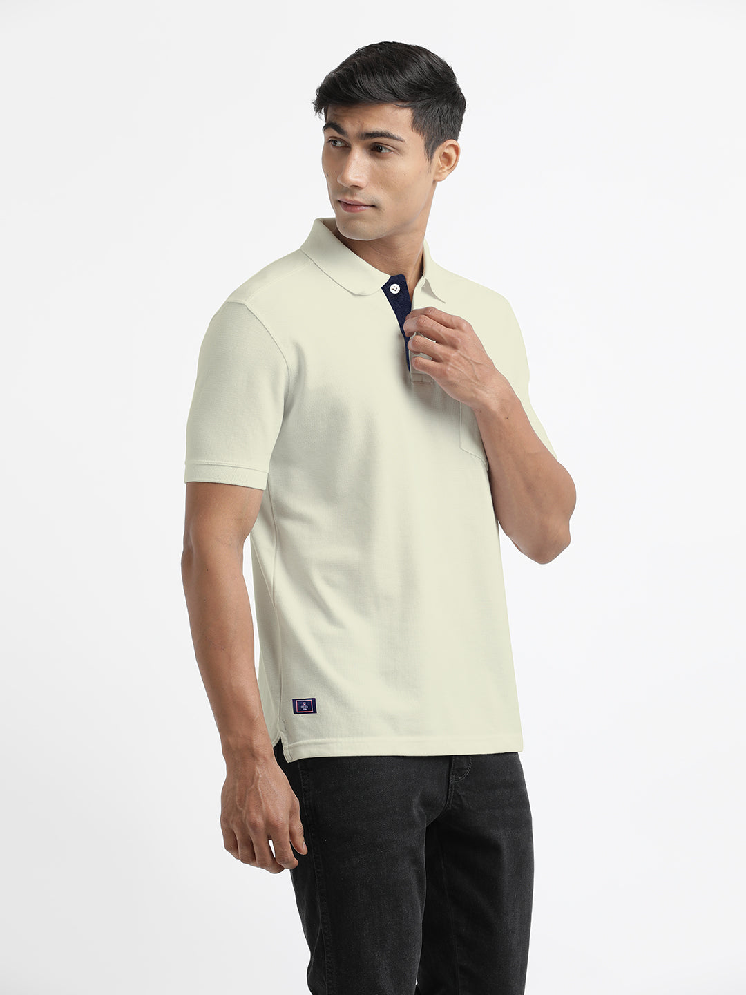 Oatmeal Melange Polo T Shirt