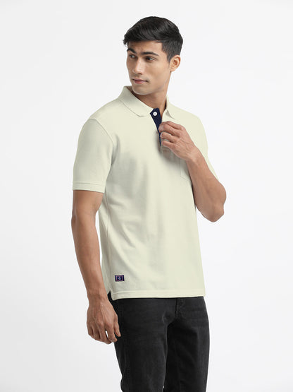 Oatmeal Melange Polo T Shirt