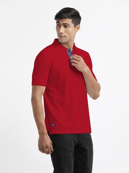 New Red Polo Collar T Shirt
