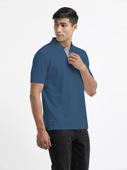Denim Style Plain Polo Casual T Shirt