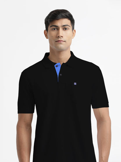 Black Plain Polo T Shirt