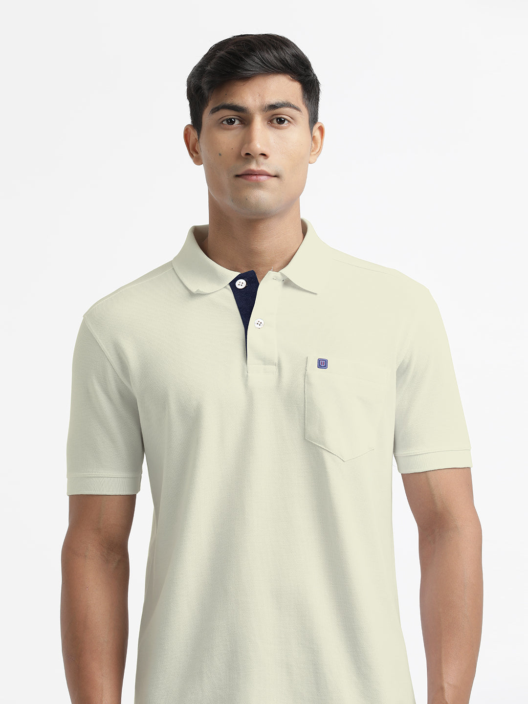 Oatmeal Melange Polo T Shirt