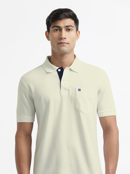 Oatmeal Melange Polo T Shirt