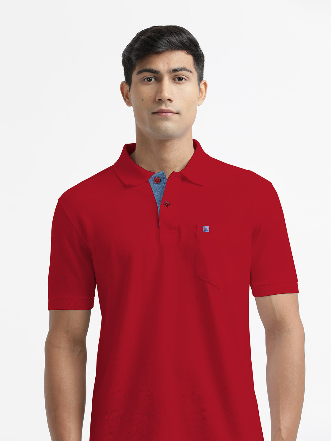 New Red Polo Collar T Shirt