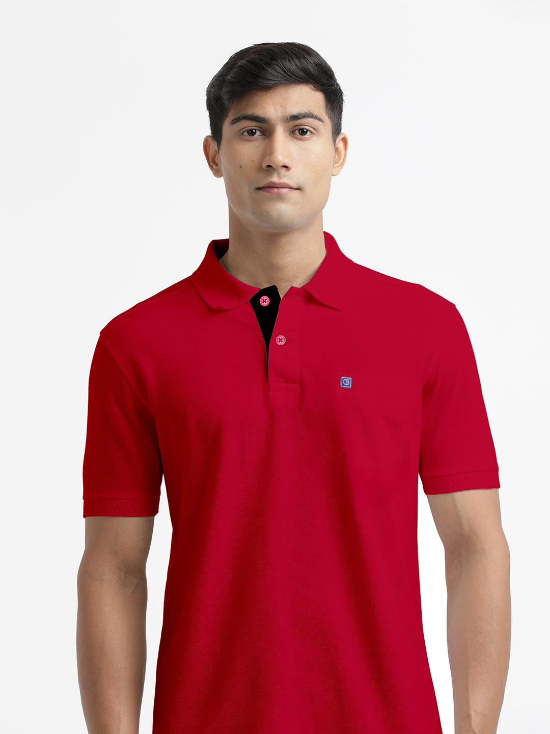 Burgundy Plain Polo Casual T Shirt