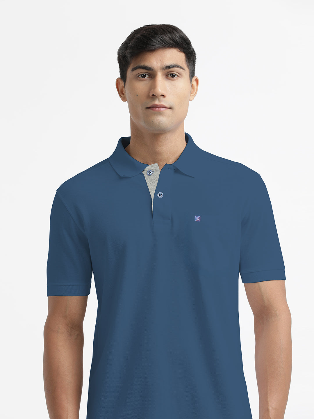 Denim Style Plain Polo Casual T Shirt