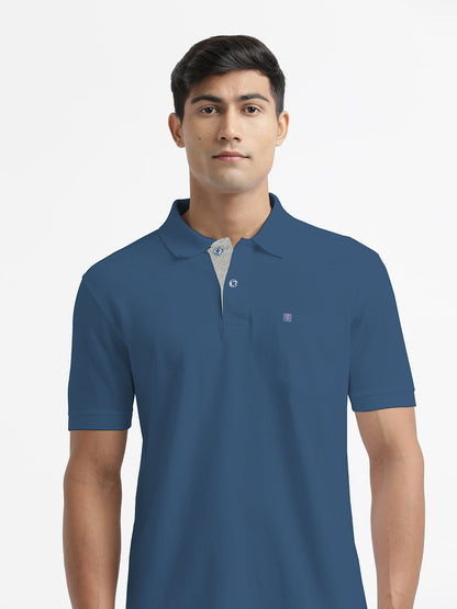 Denim Style Plain Polo Casual T Shirt
