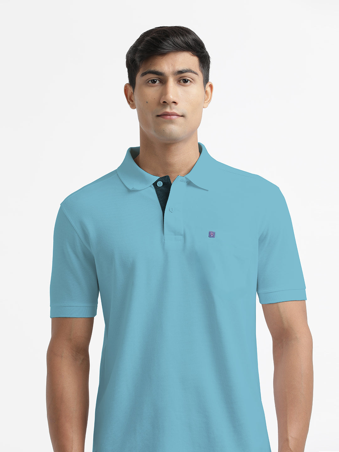 Steel Blue Plain Polo Casual T Shirt
