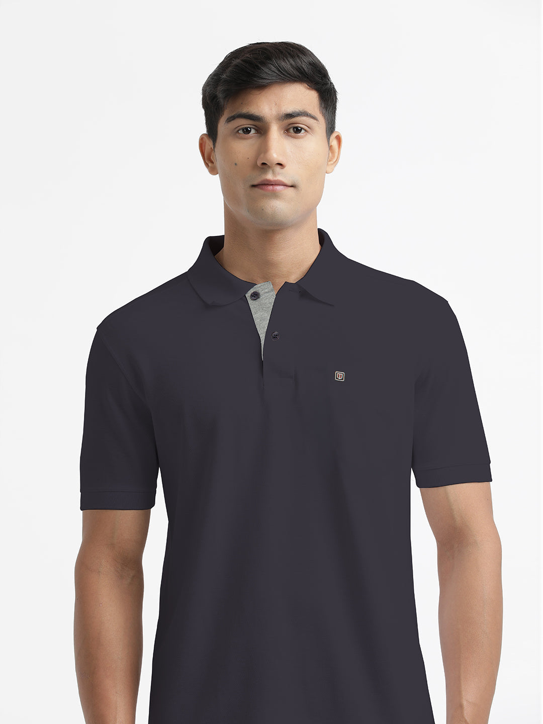 Charcoal Plain Polo Casual T Shirt