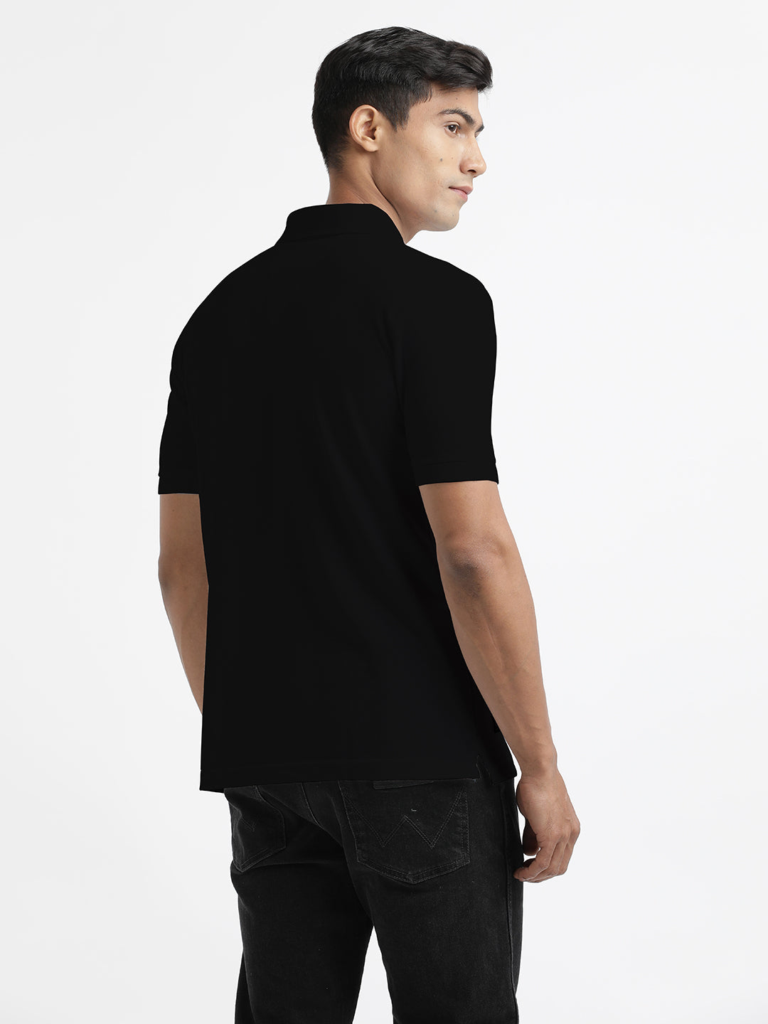 Black Plain Polo T Shirt