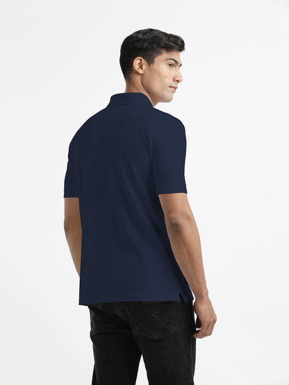 Navy Plain Polo Casual T Shirt