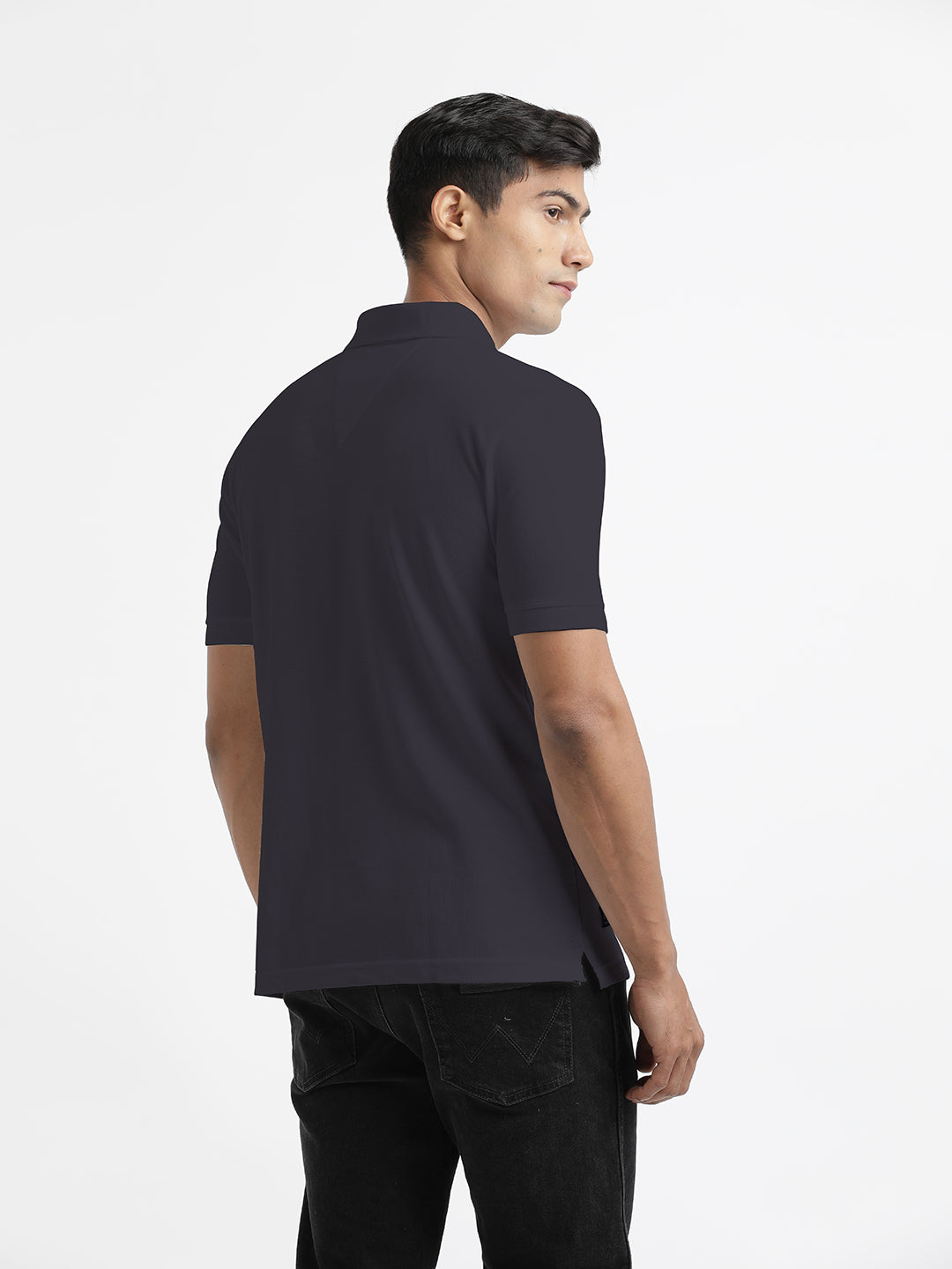 Charcoal Plain Polo Casual T Shirt
