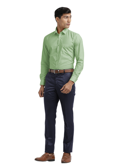 Light Green Poly Cotton Solid Shirt