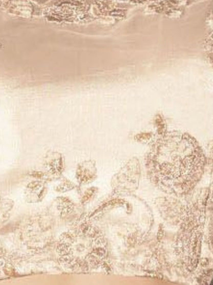 Odette Sky Blue Organza Printed Semi-Stitched lehenga For Women