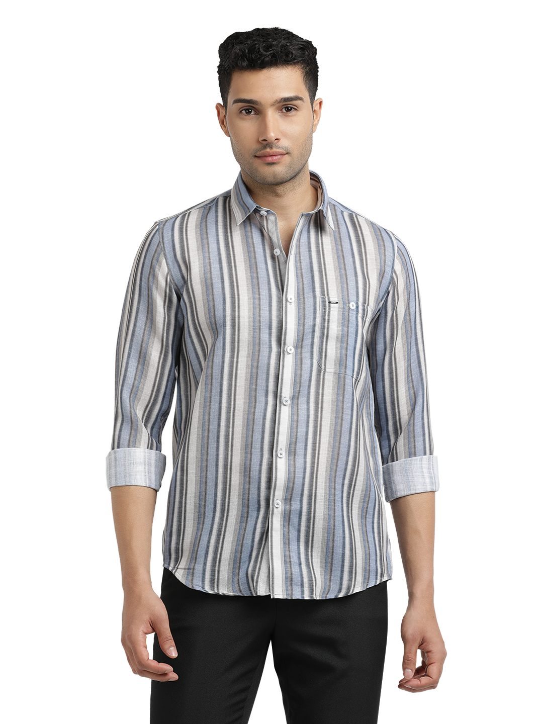 Blue Stripes Semi Casual Shirt