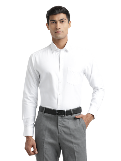 White Oxford Solid Formal Shirt