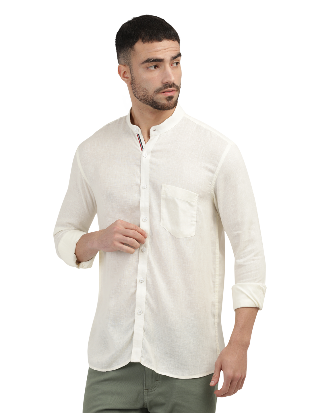 Ivory Solid Casual Shirt