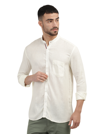 Ivory Solid Casual Shirt