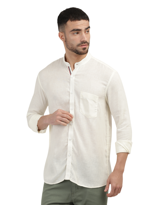 Ivory Solid Casual Shirt