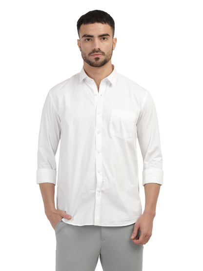 White Twill Solid Shirt